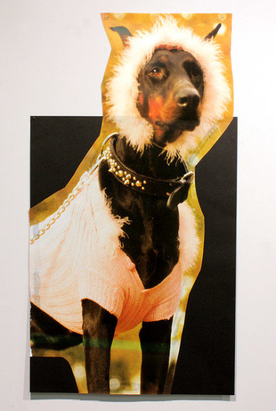 Jacqueline Fraser The Making of 8 Mile 2012, 2012; archival card, duratrans, magazine clippings, paint, archival glue, wood grain contact, cling wrap, gold foil
paper, plastic sheeting; dimensions variable; enquire