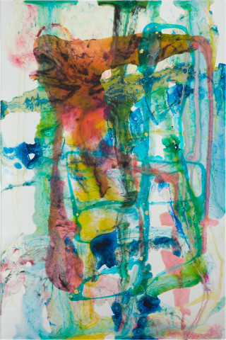 Dale Frank Brisbane Luxury Boat Expo, 2020; powder pigments in resin, epoxyglass, on Perspex; 150 x 100 cm; more info; enquire