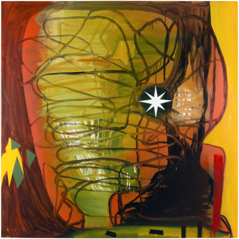 Gareth Sansom Star, 2014; oil and enamel on linen; 122 x 122 cm; enquire