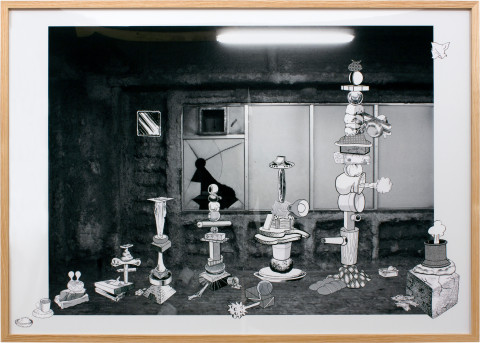 Teppei Kaneuji Games, Dance and the Constructions #10, 2011; collage on photograph; 62 x 92 cm; enquire