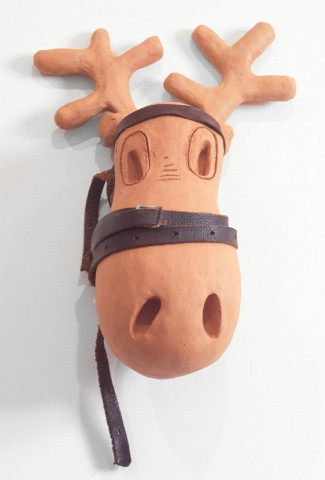Linda Marrinon Moose Head, 1994; terracotta; 44.5 cms high; enquire