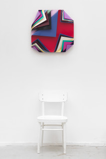 Jim Lambie Metal Box (La Rochelle), 2025; aluminium sheets, gloss paint; 60 x 60 x 14 cm; enquire