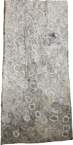 Nyapanyapa Yunupiŋu Untitled, 2015; 4878O; Bark painting; 187 x 92 cm; enquire