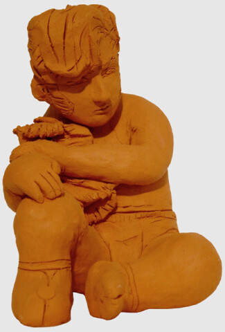 Linda Marrinon Man with Towel, 1999; Terracotta; 19.5 x 13.5 x 17 cm; enquire