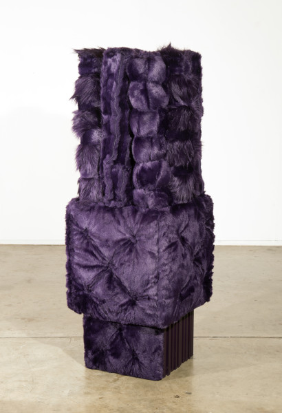 Kathy Temin Purple Garden, 2015; synthetic fur, steel, synthetic filling; 194 × 60 × 60cm