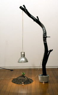 Mikala Dwyer 3, 2009; lamp, wood, concrete, enamel paint; 171 x 72 x 78 cm; enquire