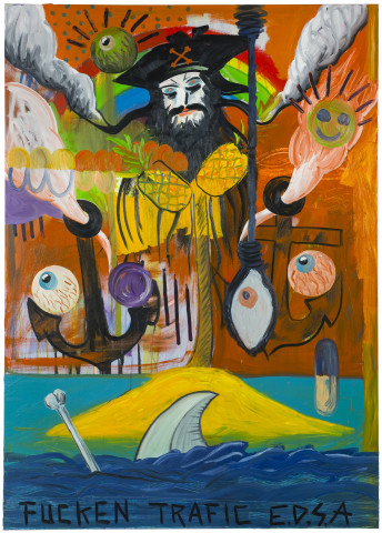 David Griggs FUCKEN TRAFIC E.D.S.A, 2017; oil on canvas; 213 x 152 cm; enquire