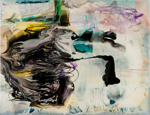 Dale Frank Echium Wildprettii Lucky Tom, 2011; varnish on canvas; 200 x 260 cm; enquire