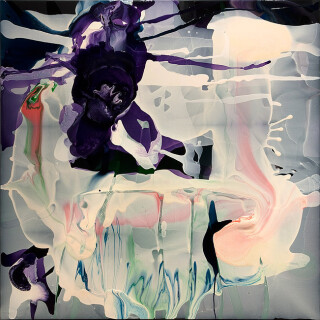 Dale Frank Pound for pound paradoxically bowels reflect character charisma , 2010; varnish on canvas; 200 x 200 cm; enquire
