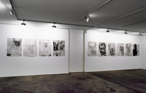 Mike Parr 10 of 12 Untilted Self Portraits, 1989; drypoint on 350gsm Hahnemule rag paper; enquire