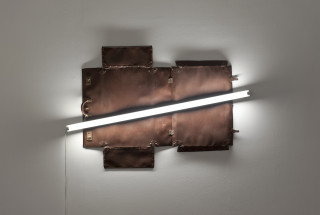 Bill Culbert Globite, 2009; leather suitcase, fluorescent light; 100 x 150 x 10 cm; enquire