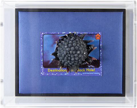 Rohan Wealleans Destination: The Black Hole, 2014; paint and polystyrene on trading cards; 13.8 x 17 x 9 cm; enquire