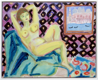 Angela Brennan Yellow Nude, 2006; acrylic on linen; 40.5 x 50.5cm (unframed), 43 x 53cm (framed); enquire