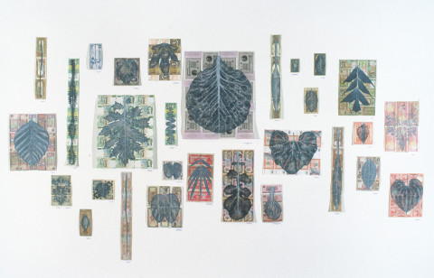 Fiona Hall Leaf Litter, 2000; bank notes, gouache; dimensions variable; enquire