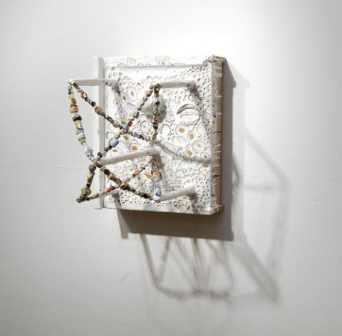 Rohan Wealleans Space Map, 2006; from the series Exhibited in 'Stolen Ritual', 2006; wooden drawer, paint and polystyrene; 46 x 38 x 46 cm; enquire
