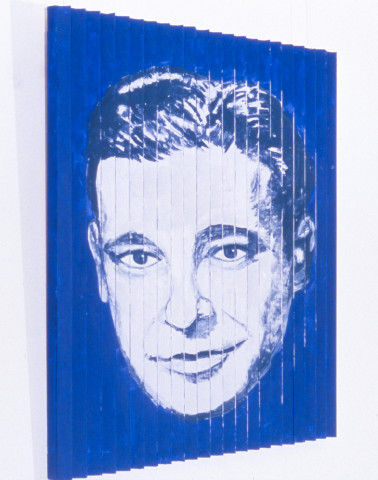 Maria Kozic MASTER, Wolf man (left side view), 1986; acrylic on wood; 80 x 80 cm; enquire