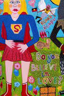 Kaylene Whiskey Do you believe in love?, 2025; 61-25; acrylic on linen; 152 x 198 cm; enquire