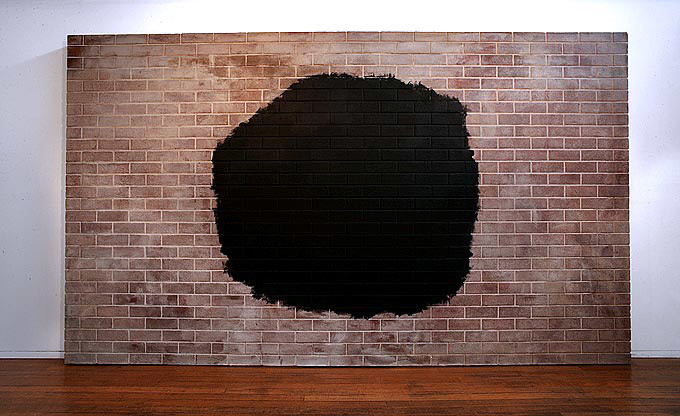 Callum Morton Monument #22: Black Hole Relocation, 2009; polyurethane, epoxy resin, fiberglass, sand cement, acrylic paint; 240 x 409 x 11 cm; enquire