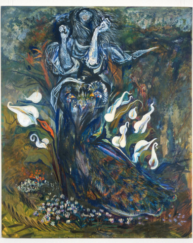 Victor Rubin Hear the darkened gorge of last light, 1989; oil on primed linen; 199 x 167.5 cm; enquire