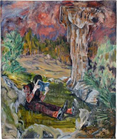 Hernan Bas Mephistopheles, at 17 (reading poetry), 2007; mixed media on linen; 61 x 50.8 cm; enquire