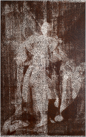 Daniel Boyd Untitled (KGAR), 2017; oil and archival glue on linen; 244.5 x 153 cm; enquire