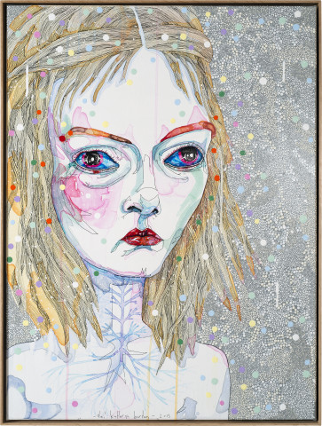 Del Kathryn Barton to hold 2, 2013; synthetic polymer paint and gouache on polyester canvas; 82 x 62 cm; enquire