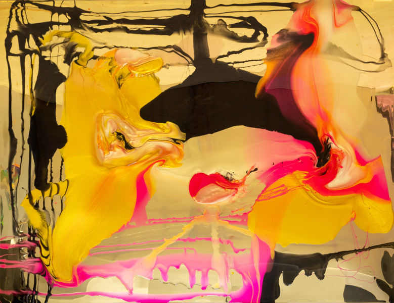 Dale Frank Lionel and Jake have an enormous collection of Christmas albums and singles, 2025; colour pigments in epoxyglass, epoxyglass, on perspex; 200 x 260 cm; more info; enquire