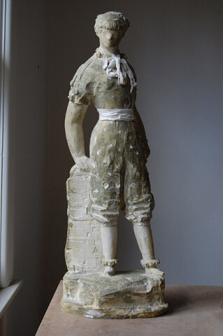 Linda Marrinon Woman with Silver Bracelet, 2009; tinted plaster, muslin, silver bracelet; 77 x 29 x 26 cm; enquire