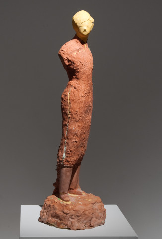 Linda Marrinon Woman with Jade Brooch, 2009; tinted plaster, muslin; 77 x 25 x 27 cm; enquire