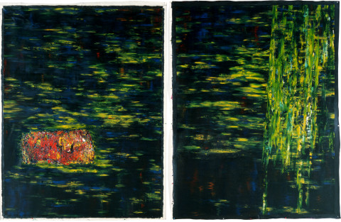 Dale Frank The Deep Studio and the Flood from Memory, 1985; acrylic on canvas; 240 x 360 cm; enquire