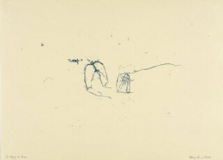 Tracey Emin I am trying to think, 1997; black ink on paper; 58 x 81 cm (paper); 67 x 90.5 cm (frame); enquire