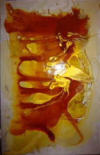 Dale Frank The Sweet Death, 1994; wood satin & silver frost on canvas; 145 x 95 cm; (unframed); enquire