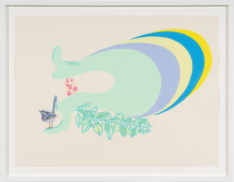 Patricia Piccinini Double Boot Nest, 2025; acrylic on paper; 56 x 76 cm; enquire