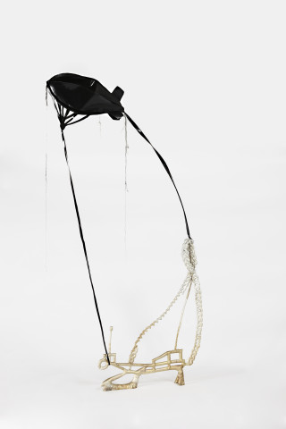 Caroline Rothwell Climate Machine (SPICE 2), 2013; Britannia metal, PVC, thread, stainless steel; 87 x 45 x 25 cm; Enquire