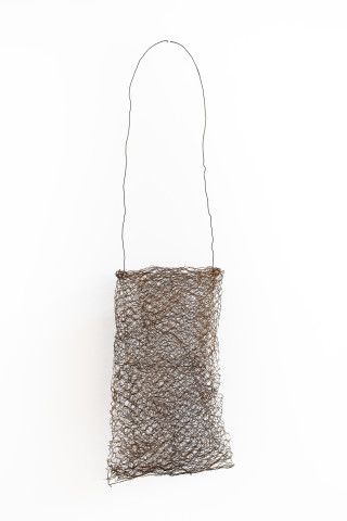 Lorraine Connelly-Northey Narrbong, 2019; CONNL - 0011; rusted rabbit-proof fencing wire; 186 x 38 x 30 cm; Enquire