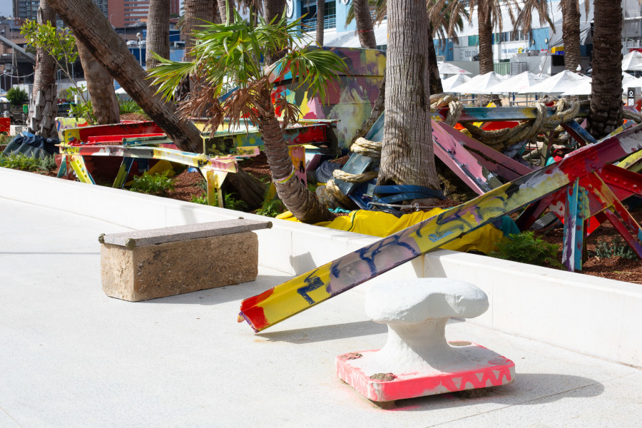 Installation view, Mike Hewson, Coal Loader Palm Grove, 2026, Sydney Fish Market, Blackwattle Bay