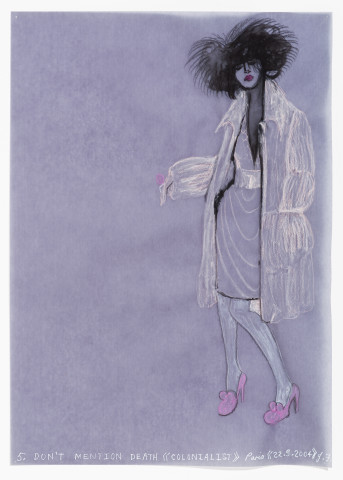 Jacqueline Fraser DON'T MENTION DEATH >, 2004; aquarelle on French calque paper; 30 x 21 cm; enquire