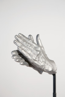 Julie Rrap Instrument: Clapping, 2015; cast aluminium and steel; 156 x 35 x 25 cm; Edition of 5 + AP 1; enquire