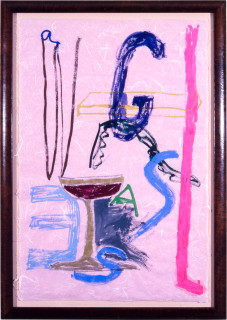 Jenny Watson Wine Glass, 1989; gouache on paper; 97 x 64 cm; enquire