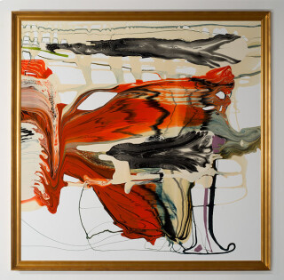 Dale Frank Queen Mary broke her Hip coming down a flight of stairs, 2013; varnish on canvas; 200 x 200 cm; enquire