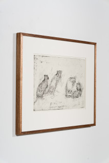 John Wolseley Lustful Bettongs Returning to Watikinpirri - Newhaven I, 2024; etching; 40 x 60 cm; 70 x 88 cm (framed); Edition of 40; enquire