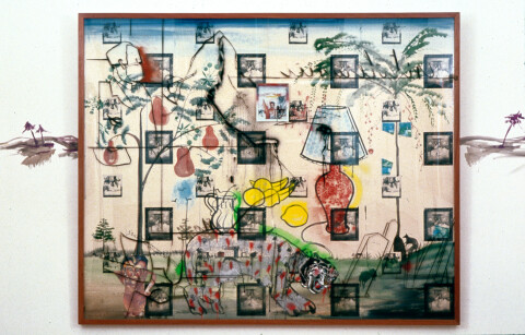 Juan Davila Landscape With Interior, 1993; pencil, gouache & collage on paper; 179 x 216 cm; enquire