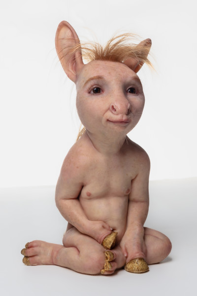 Patricia Piccinini The Pacifist, 2023; silicone, resin, towelling, hair; 35 x 19 x 25 cm; Edition of 6 + 2 AP; enquire
