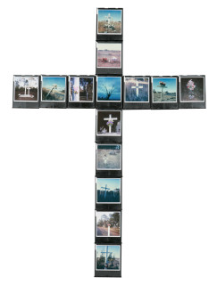 Nell ONE-OFF (ADAM WE LOVE YOU), 2005; 14 Polaroid Photographs and Cartridges, wood; 90.5 x 64.8 cm; enquire