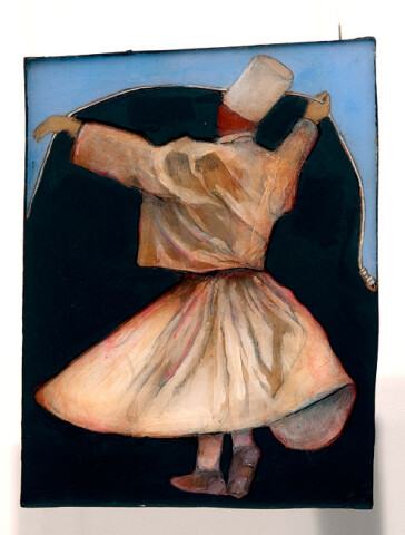 Hossein Ghaemi Quazvin impending, 2009; liquid glass, paper, boxboard, gouache, pencil, chalkboard paint; 28 x 21 cm; enquire