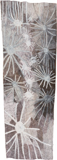 Nyapanyapa Yunupiŋu Djulpan, 2021; 1337-21; earth pigments on bark; 288 x 102 cm; more info; enquire