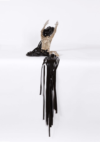 Caroline Rothwell Figure, 2013; Britannia metal, PVC, dimensions variable, metal figure; 34 x 16.5 x 23 cm; Enquire