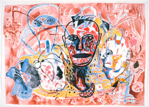 Gareth Sansom Number, 1989; watercolour and ink on paper; 56 x 76 cm; enquire