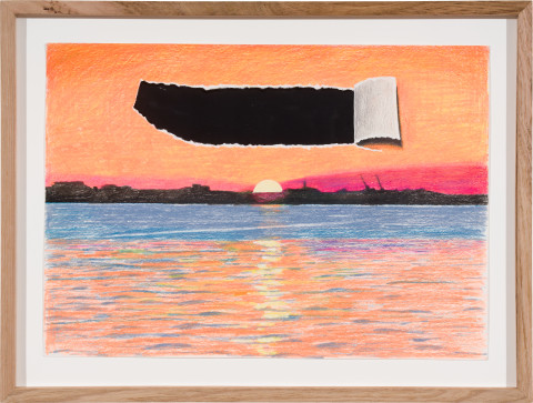 Callum Morton The Whole Story #10 (for DH), 2026; pencil and gouache on paper; 30 x 42 cm; more info; enquire