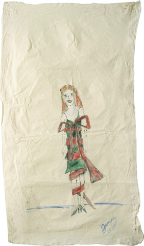 Jenny Watson Gift Wrap, 2001; oil on cotton; 154 x 85.5 cm; enquire